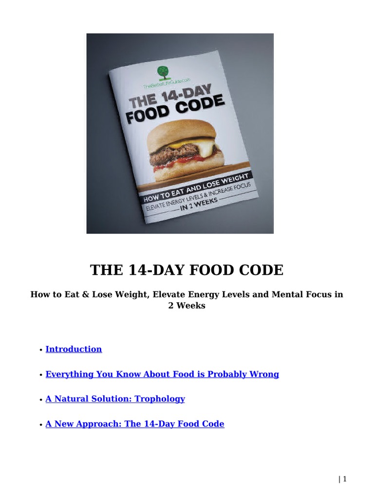 The 14-Day Food Code Ebook | PDF | Ketogenic Diet | Dieting