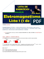 Eletromagnetismo Lista Exercícios