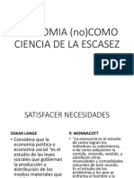 Economía Como (No) Ciencia de La Escasez