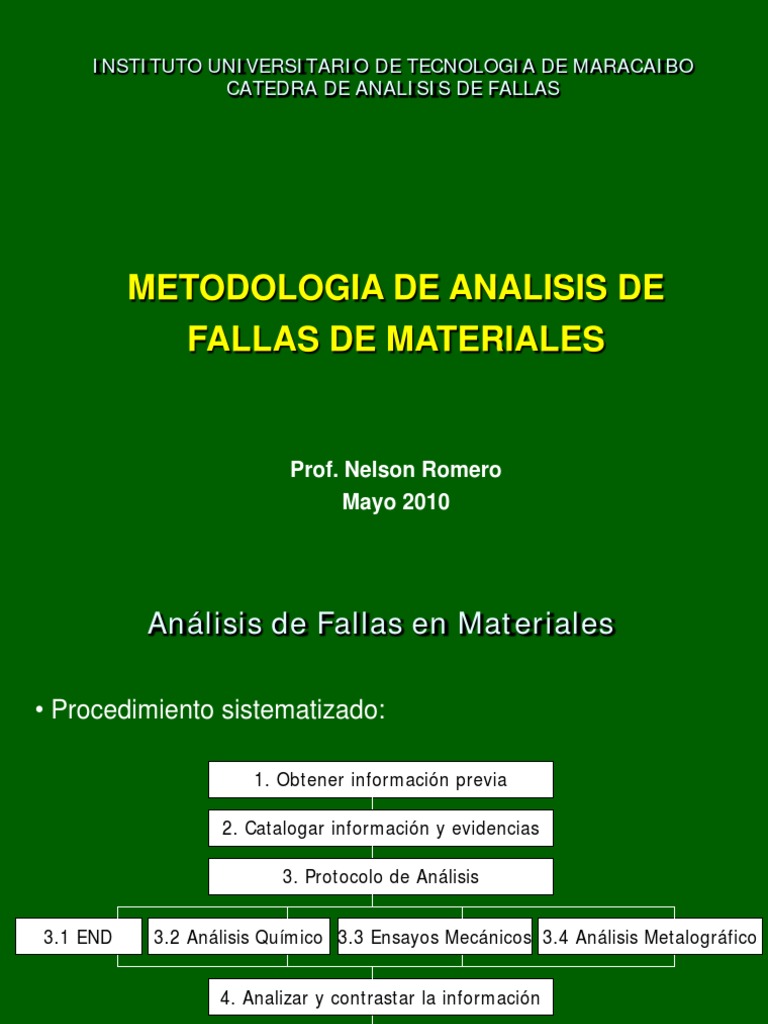 Análisis De Fallas En Materiales Ii 7 Mayo 2010 Pdf Fatiga