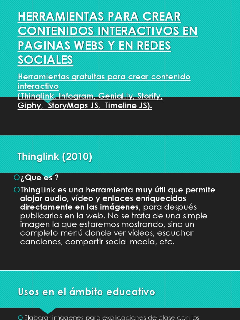 Herramientas para Crear Contenidos Interactivos en Paginas