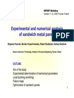 Experimental and Numerical Analysis Experimental and Numerical Analysis of Sandwich Metal Panels of Sandwich Metal Panels