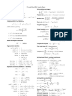 Engineering Mathematics Formula Sheet