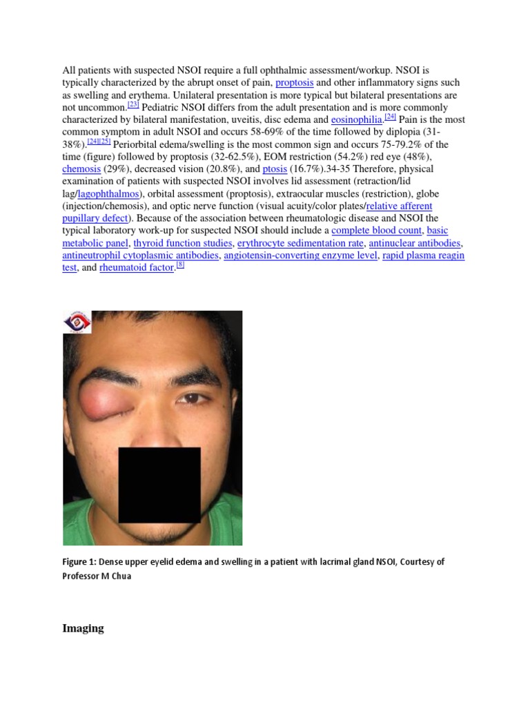 Understanding Nonspecific Orbital Inflammation | PDF | Medical ...