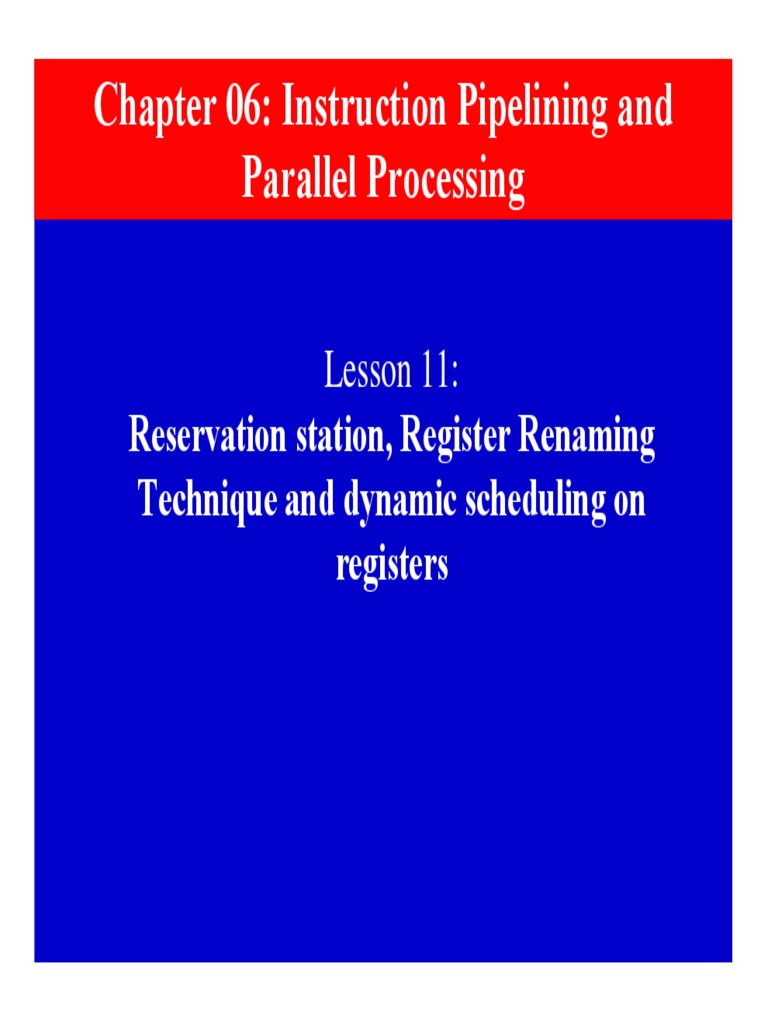Chapter 06: Instruction Pipelining and Parallel Processing | PDF ...