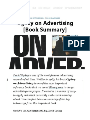 Ogilvy On Advertising Book Summary Typefaces Serif