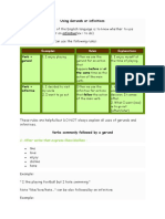 Using Gerunds or Infinitives - Notes