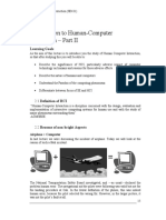 Introduction To Human-Computer Interaction - Part II: Learning Goals