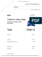 Your Sunday Evening Trip with Uber Receipt