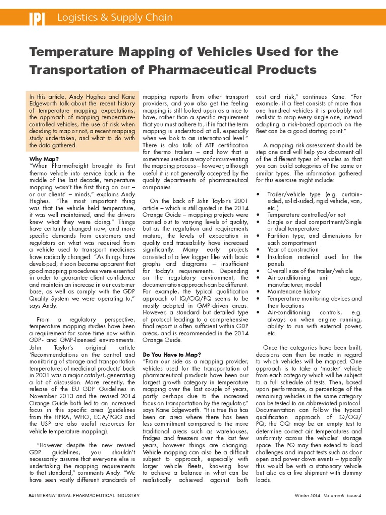 Temperature Mapping Of Vehicles Used For The Transportation Of