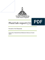 Fluid Lab Report (1) : Presented To: Prof. Elsamanody
