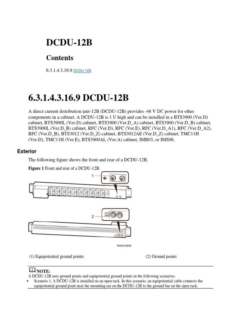 DCDU-12B Technical Specifications | Electrical Connector | Direct Current