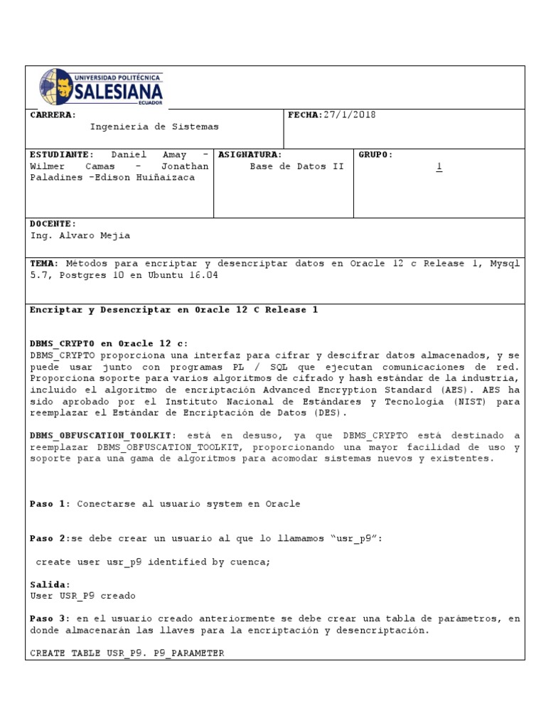 Practica de Encriptar y Desencriptar | PDF | Clave (criptografía) |  Comunicación segura