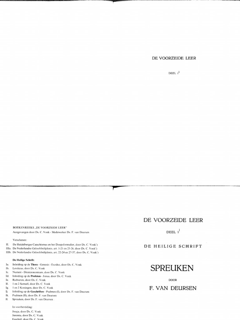 spreuken van deursen f de voorseide leer il