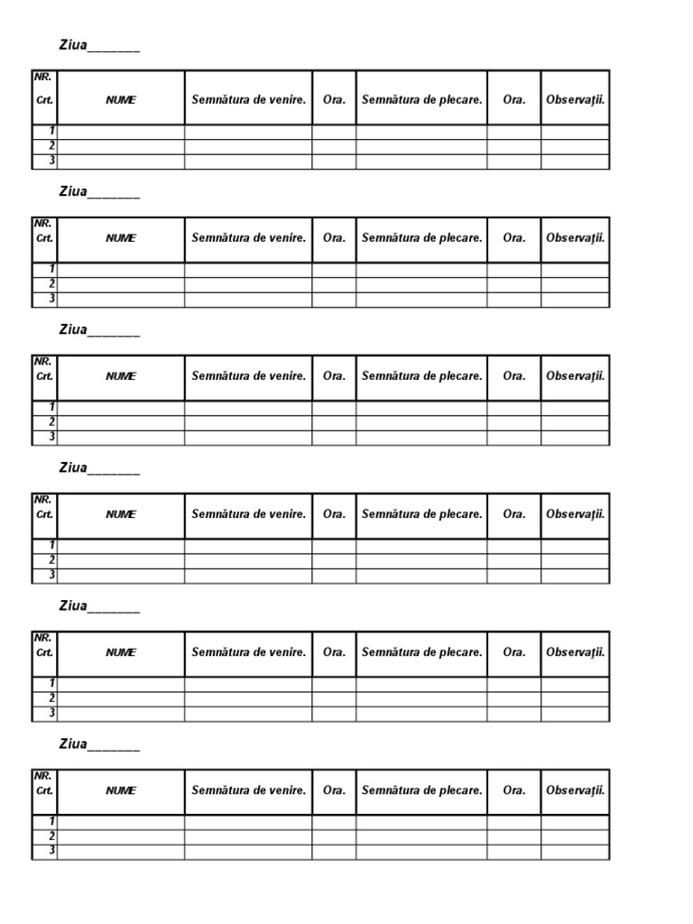 Condica Prezenta | PDF