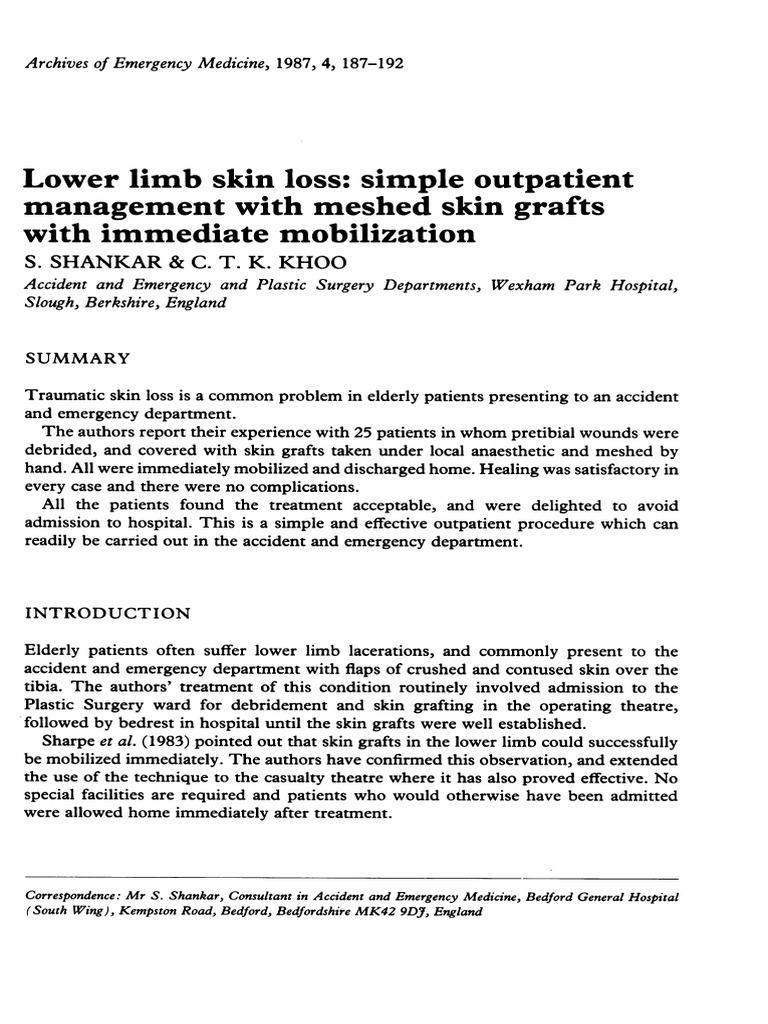 Skin Graft | PDF | Patient | Emergency Department