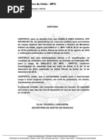 Certificado de Aprovação do Ministério Público Da União | Aprovação em Concurso