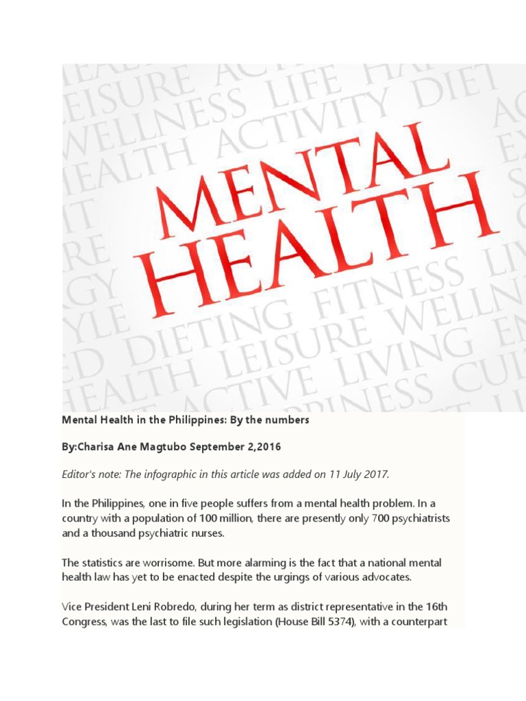 Background On Mental Health | PDF | Mental Disorder | Mental Health