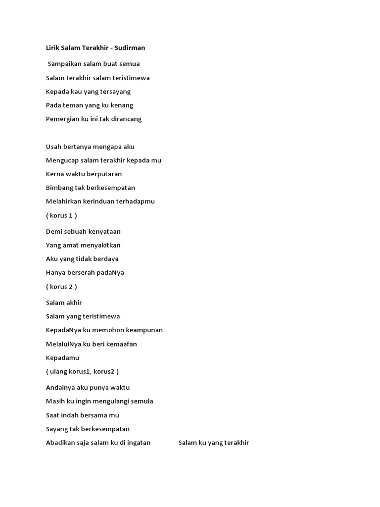 Lirik Salam Terakhir Pdf