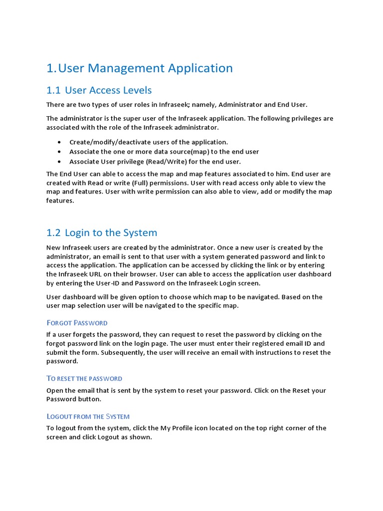 User Management in Infraseek Application | PDF | Platform As A Service ...