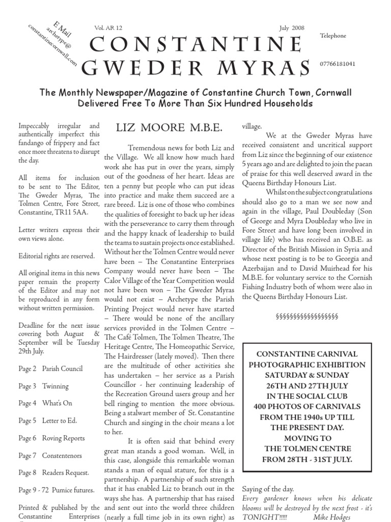 Constantine Community News - July 2008 | PDF