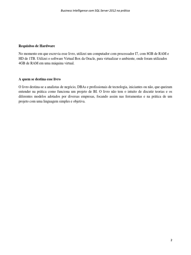 BI Prático com SQL Server 2012 | PDF | Armazém de dados | Microsoft SQL ...