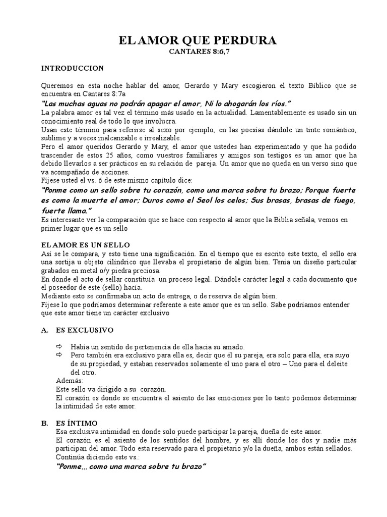 El Amor que Perdura en la Biblia | PDF | Amor | Dios