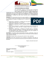 Acta de Entrega de Cheque - Metalico