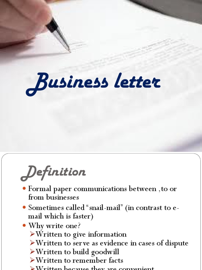 business letter writing powerpoint presentation