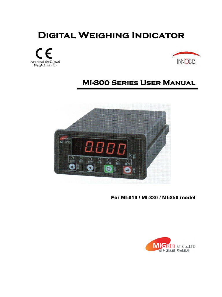Digital Weighing Indicator: MI-800 Series User Manual | Download Free ...