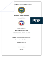 Funciones psicólogo clínico Ecuador vs países desarrollados