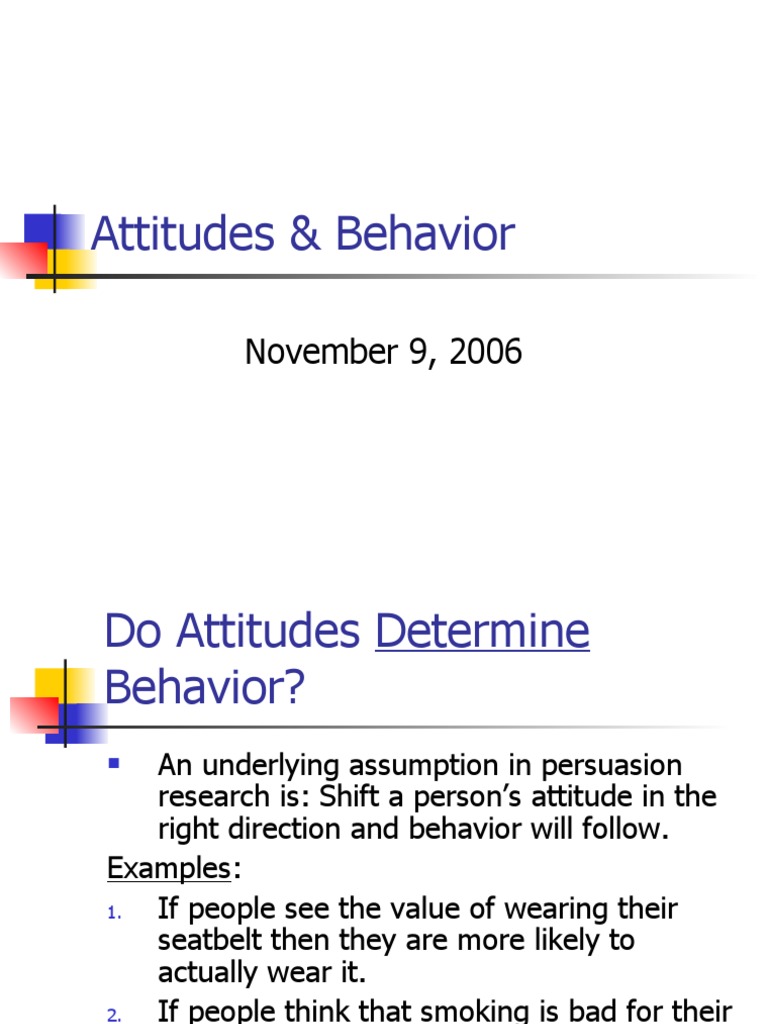 Attitudes Behavior | PDF | Attitude (Psychology) | Norm (Social)