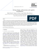 Simulated Train Driving: Fatigue, Self-Awareness and Cognitive Disengagement