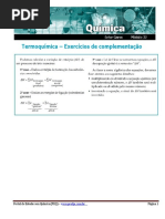 Termoquímica – Exercícios
