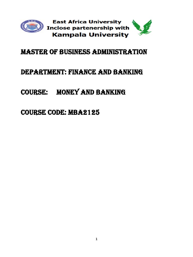 Money and Banking Final PDF Policy Money