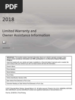 2018 Chevrolet Limited Warranty and Owner Assistance Information