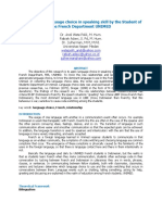 Article Application of Language Choice in Speaking Skill by the Student of the French Department, UNIMED