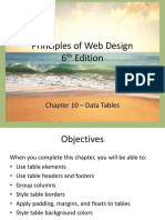 Principles of Web Design 6 Edition: Chapter 10 - Data Tables
