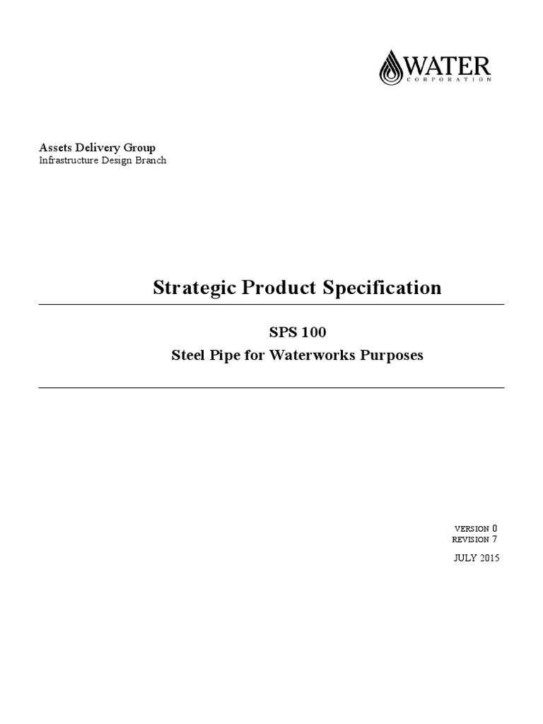 Steel Pipe For Waterworks Purposes | PDF | Pipe (Fluid Conveyance ...