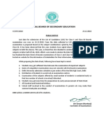 Central Board of Secondary Education: Public Notice