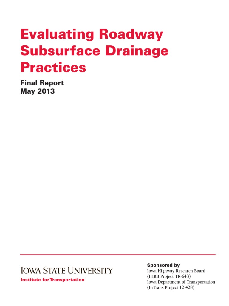 Subsurface Drainagepractices 1 PDF | PDF | Road Surface | Drainage