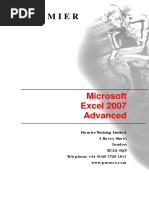 0016 Microsoft Excel 2007 Advanced