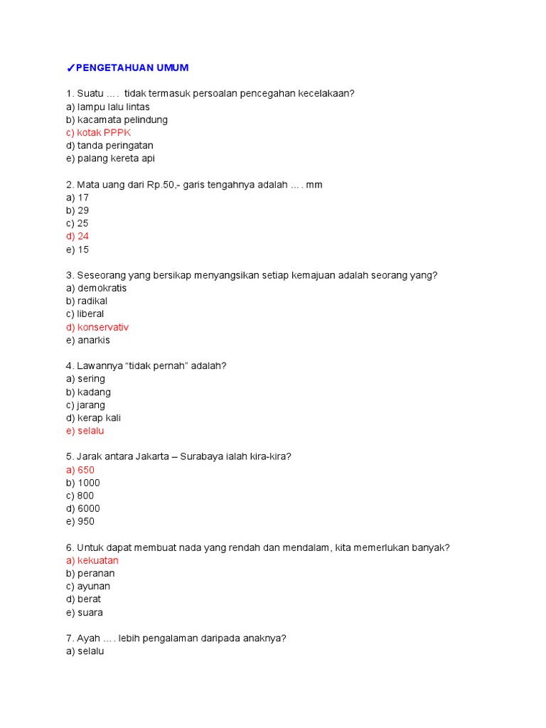 Kunci Jawaban Psikotes Ist Pt. Advantage Scm