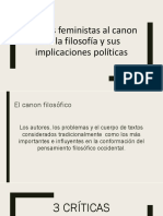 Críticas Feministas Al Canon de La Filosofía y Sus Implicaciones Políticas