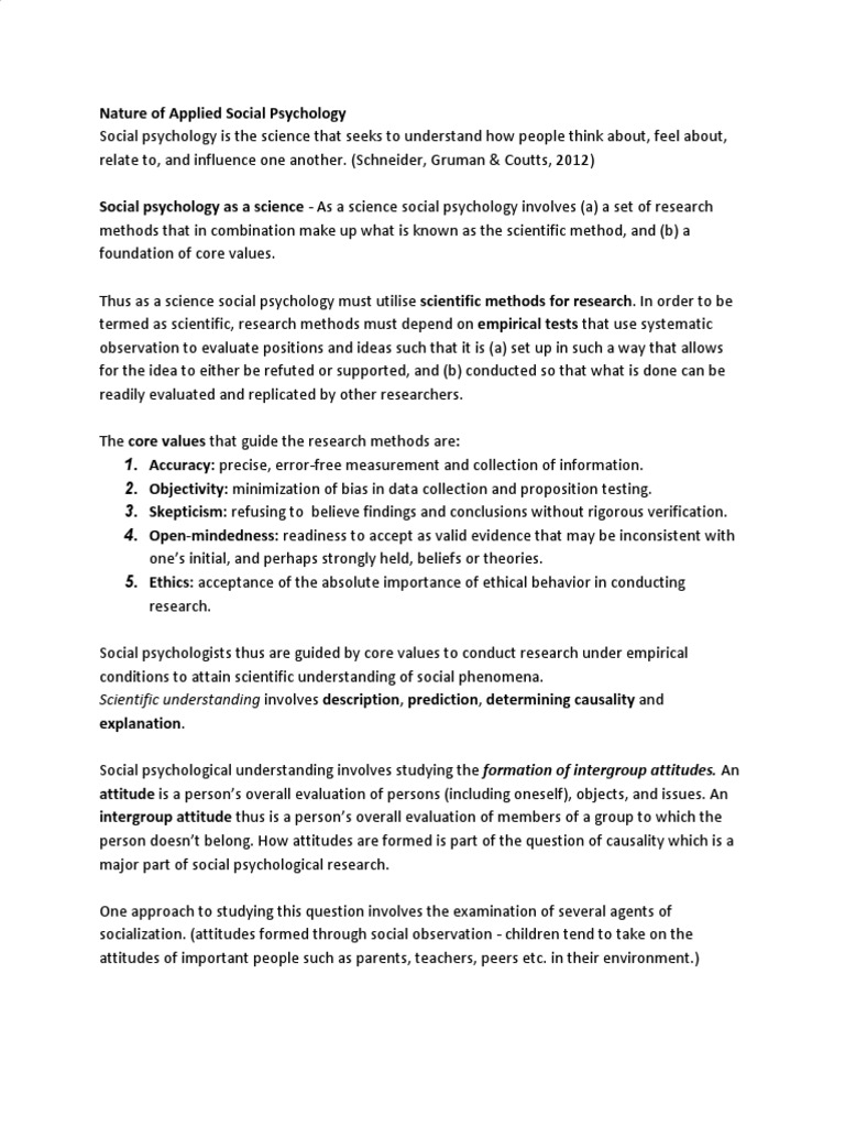 Overview of Applied Social Psychology | PDF | Social Psychology ...