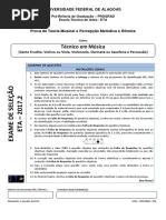 Tecnico Em Musica - Prova - Teoria Musical e Percepcao Melodica e Ritmica
