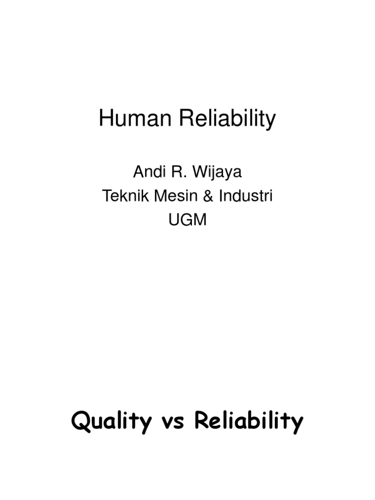 Human Reliability and Error Analysis | PDF | Reliability Engineering ...