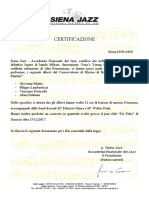 Certificazione Jazz Young Lion - Bo