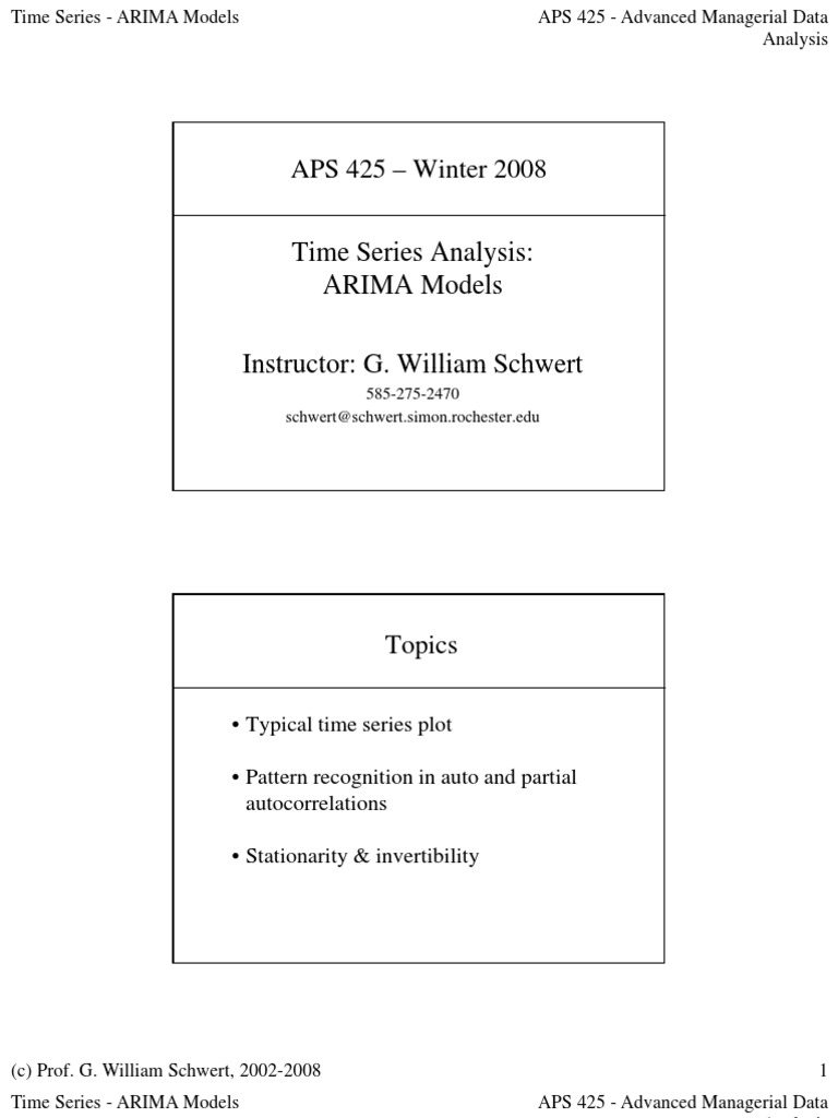 Time Series and Arima Models | PDF | Autoregressive Integrated Moving ...
