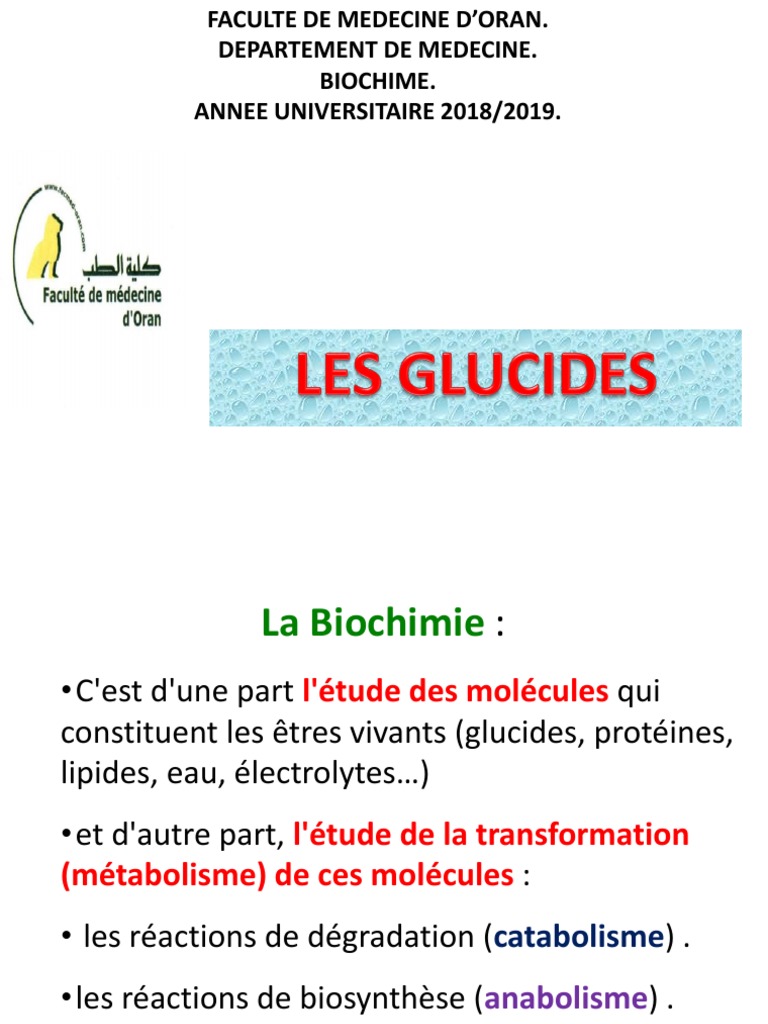 Cours De Biochimie En Ligne Gratuit Biochimie Structurale Des Glucides. | Isomère | Glucide